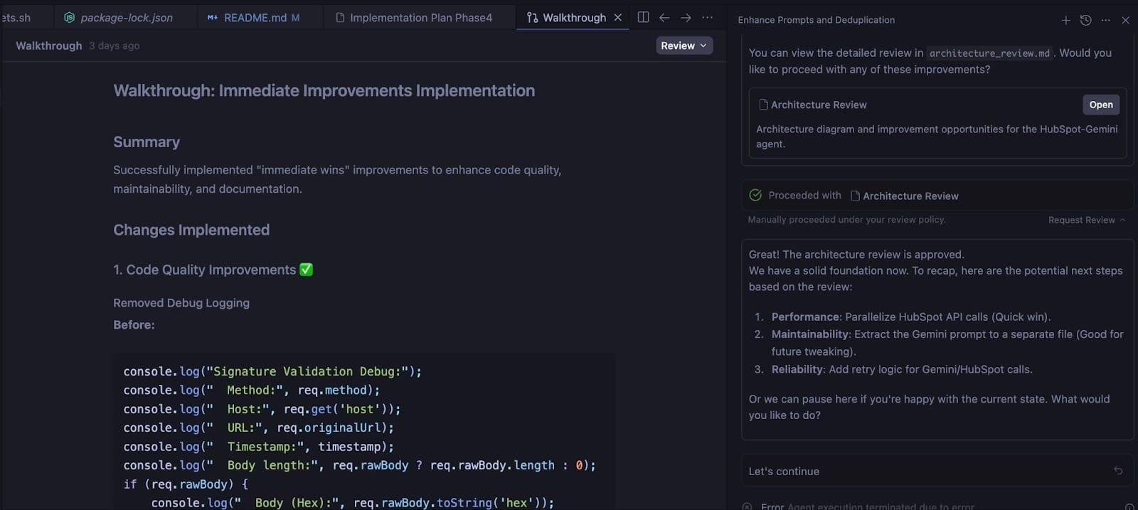 Architecture audit and improvement plan