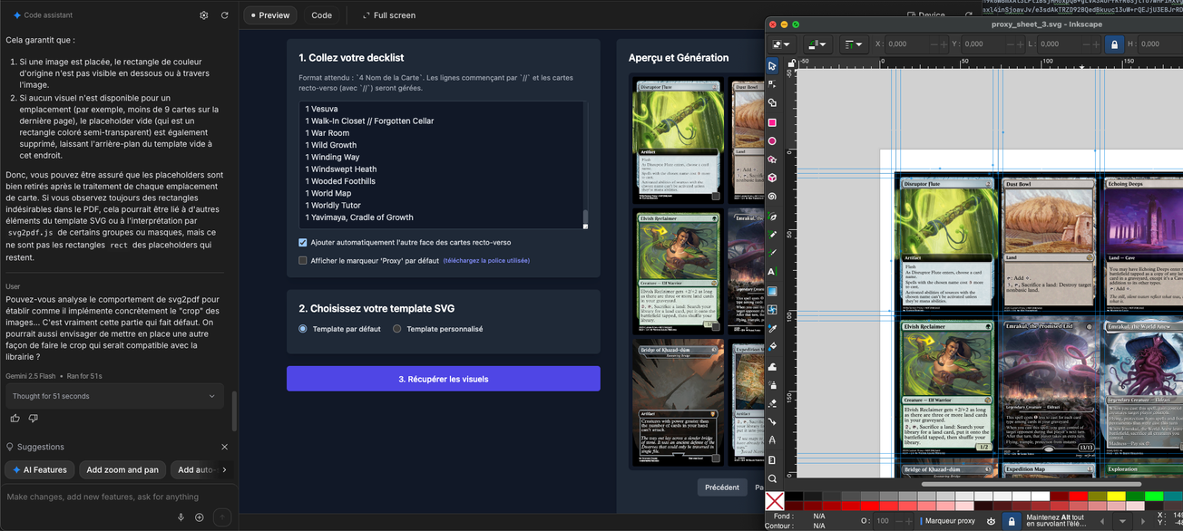 A screenshot of a vibe coded app with the result in Inkscape